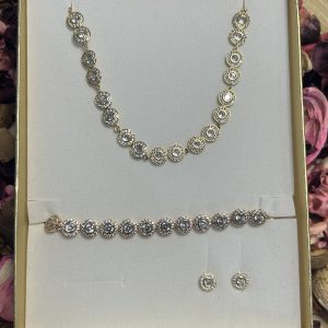 Conjunto Swarovski Dorado