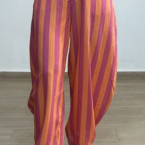 Pantalón Balloon rayas Rosa Y Naranja